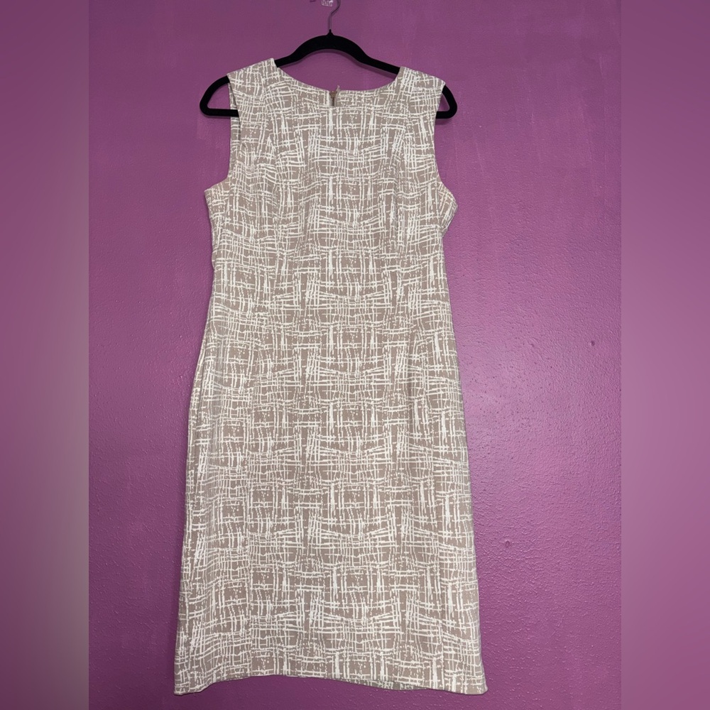 Calvin Klein Beige Textured Midi Dress